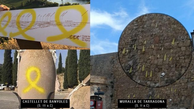 Torra consiente que el vandalismo amarillo llegue a monumentos que son Patrimonio de la Humanidad