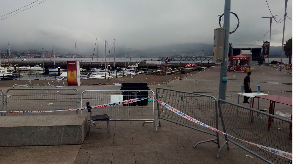 Vista de la zona del puerto de Vigo afectada por el derrumbe de O Marisquiño. (EP)