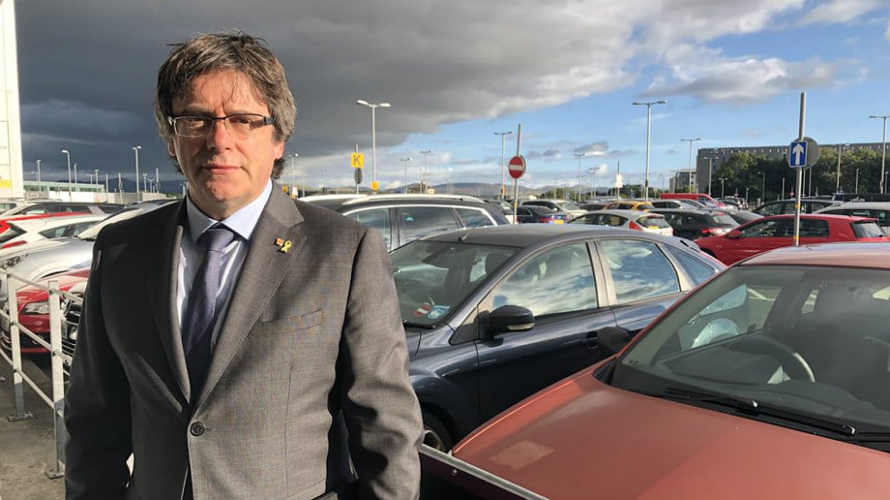 El fugado Carles Puigdemont en Edimburgo. (TW)