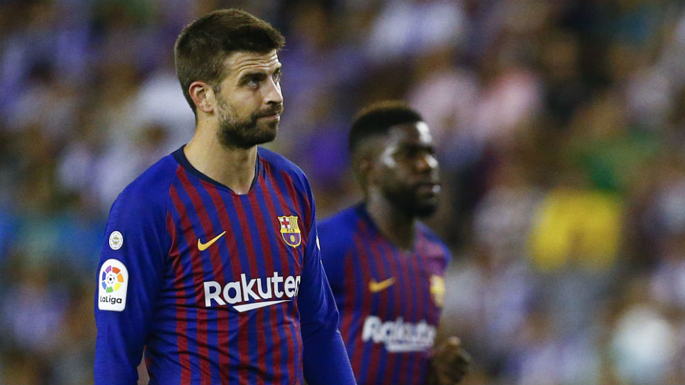 Gerard Piqué, durante un partido reciente. (AFP)