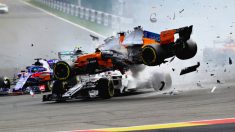 Alonso sufrió un espectacular accidente en el GP de Bélgica de Fórmula 1.