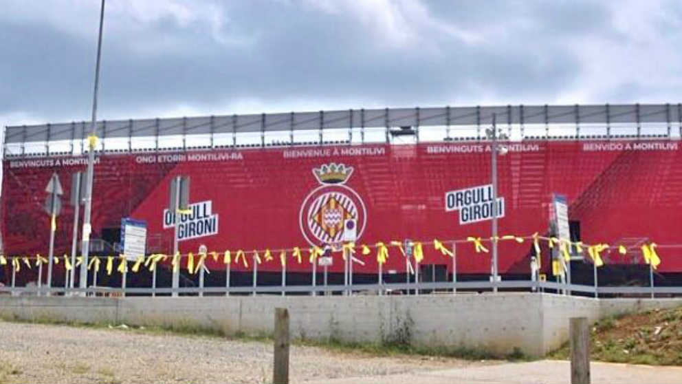 El estadio del Girona lucirá este domingo lazos amarillos ante la visita del Real Madrid