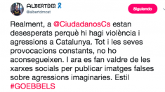 El portavoz de los Mossos independentistas dice que se trata de una “agresión imaginaria”.