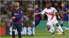 Piqué y Wakaso. (AFP)