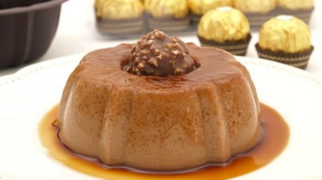 flan de avellanas con chocolate