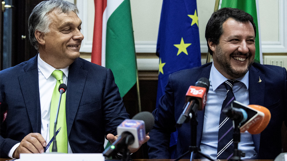 Viktor Orban y Matteo Salvini (Foto: AFP)