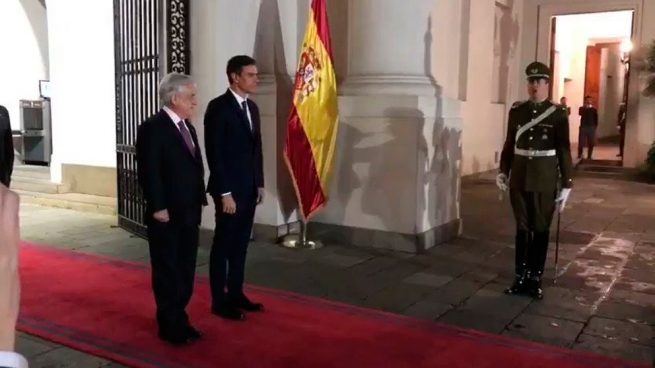 Sebastián Piñera, Presidente de Chile, recibe la visita de Pedro Sánchez, Presidente de España.