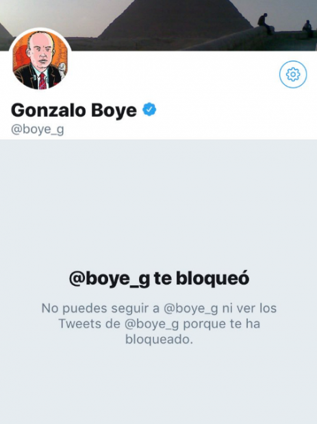 Gonzalo Boye, abogado de Puigdemont, bloquea a @troqueliano por destapar la falsedad en la denuncia de Puigdemont contra Llarena.