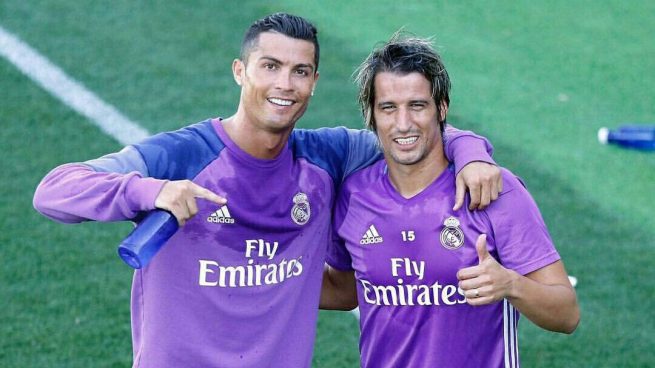 Cristiano y Coentrao, en una foto de archivo entrenando con el Real Madrid.