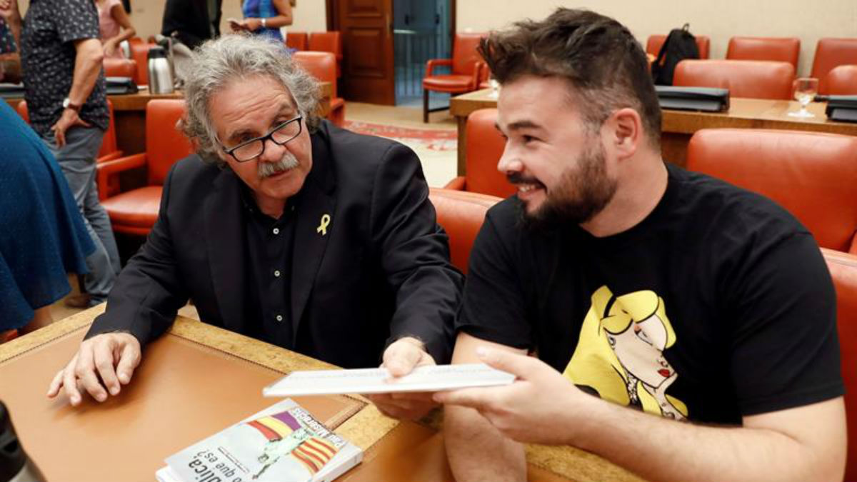 Rufián en el Congreso este miércoles (EFE).