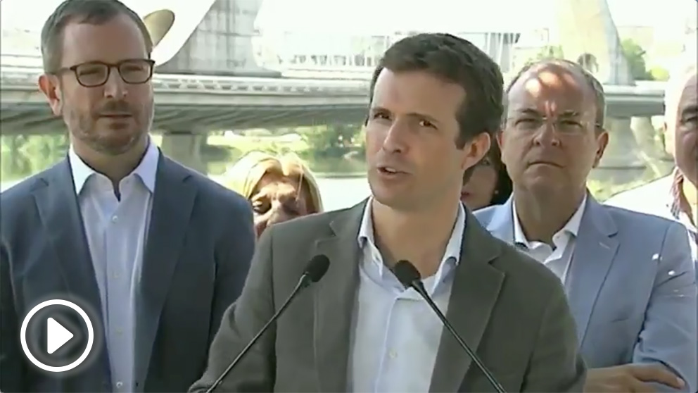 Pablo Casado, presidente del PP, en Mérida. (EP)