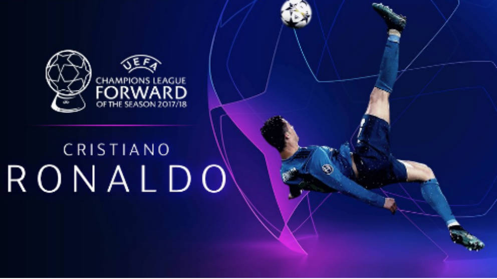 Cristiano Ronaldo, mejor delantero de la UEFA.