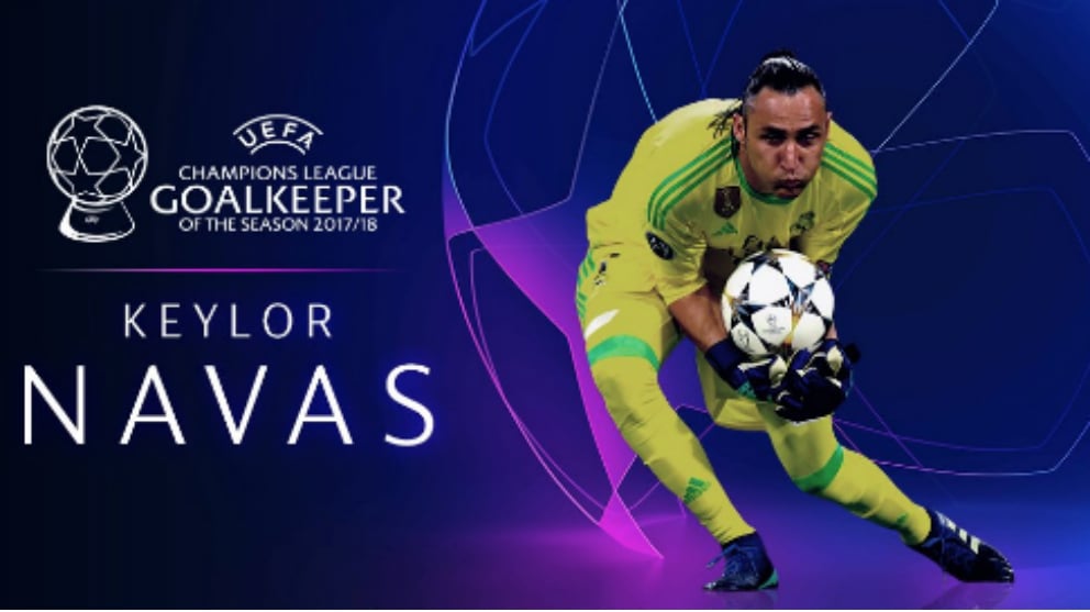 Keylor Navas se llevó el premio al mejor portero de la UEFA.