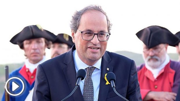 Quim Torra, presidente de la Generalitat, en la conmemoración de la Batalla de Talamanca de la Guerra de Sucesión. (TW)