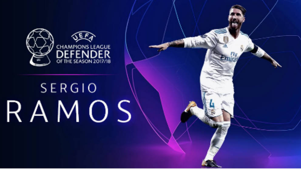 Ramos, premio al mejor defensa de la UEFA 2018.