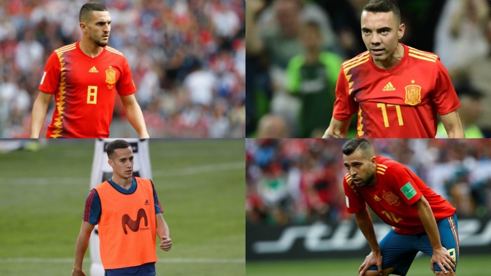 Koke, Iago Aspas, Lucas Vázquez y Jordi Alba.