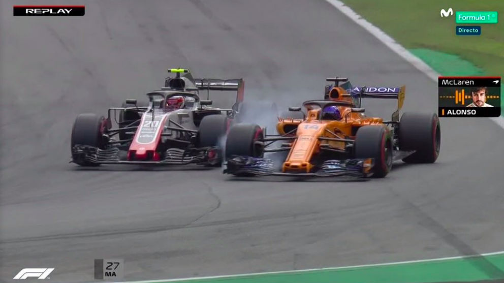 Alonso y Magnussen se las tuvieron tiesas en la Q2.