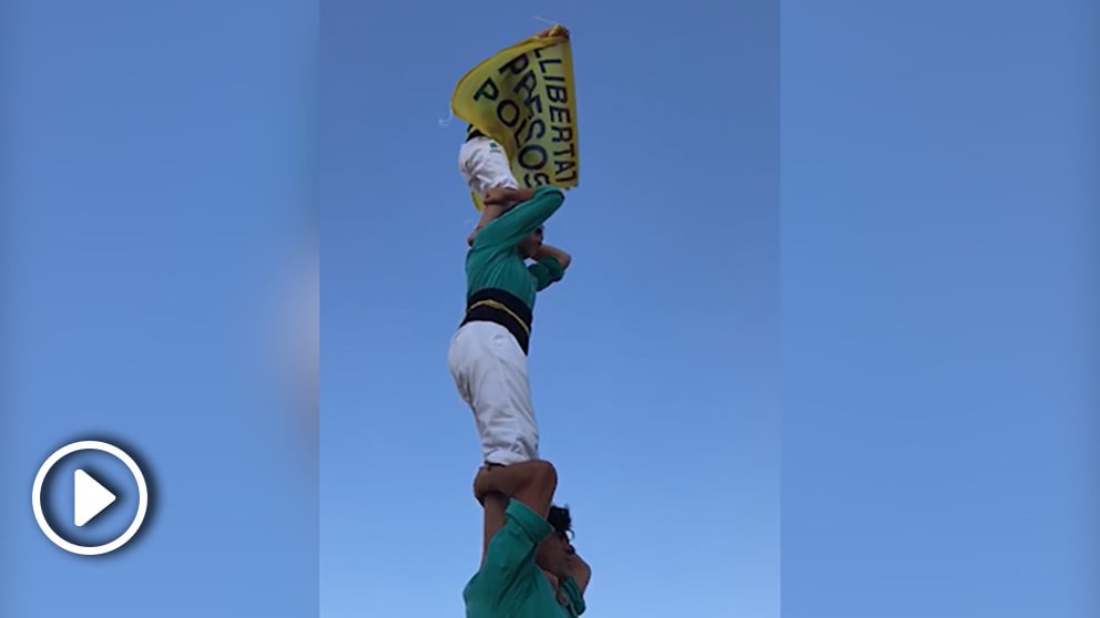 Los castellers usan a un niño de siete años para hacer propaganda independentista.