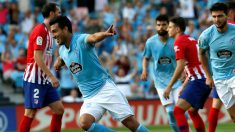 Maxi Gomez celebra su gol al Atletico de Madrid. (Getty)