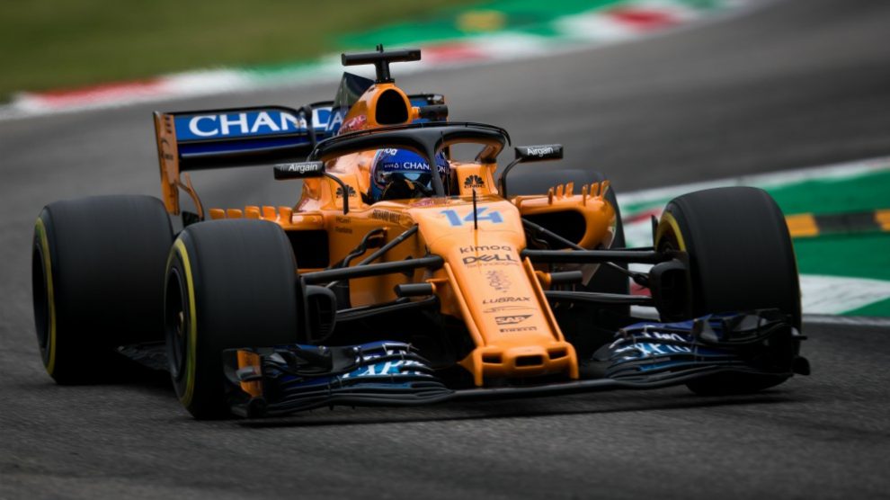 Fernando Alonso, en un Gran Premio de esta temporada. (Getty)
