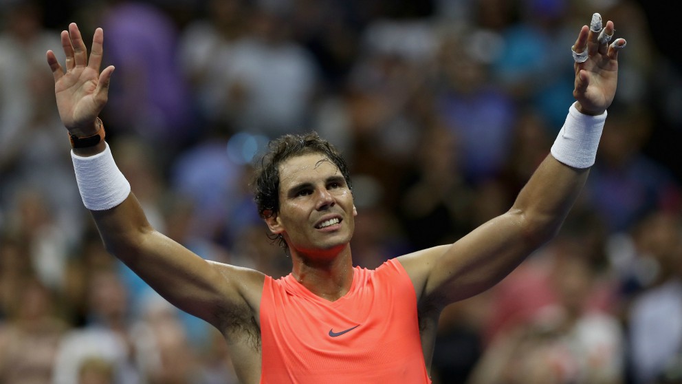 Nadal celebra su triunfo en el US Open. (AFP)