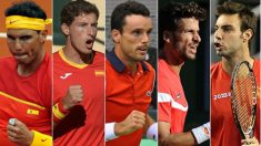 Estos cinco jugadores formarán el equipo español en la semifinales de la Copa Davis ante Francia. (rfet.es)