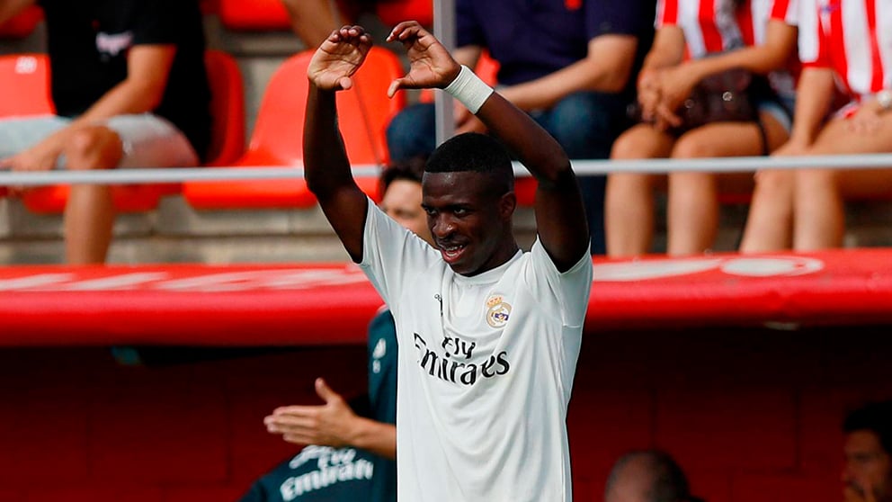 Vinicius celebra un gol ante el Atlético de Madrid B. (Real Madrid)