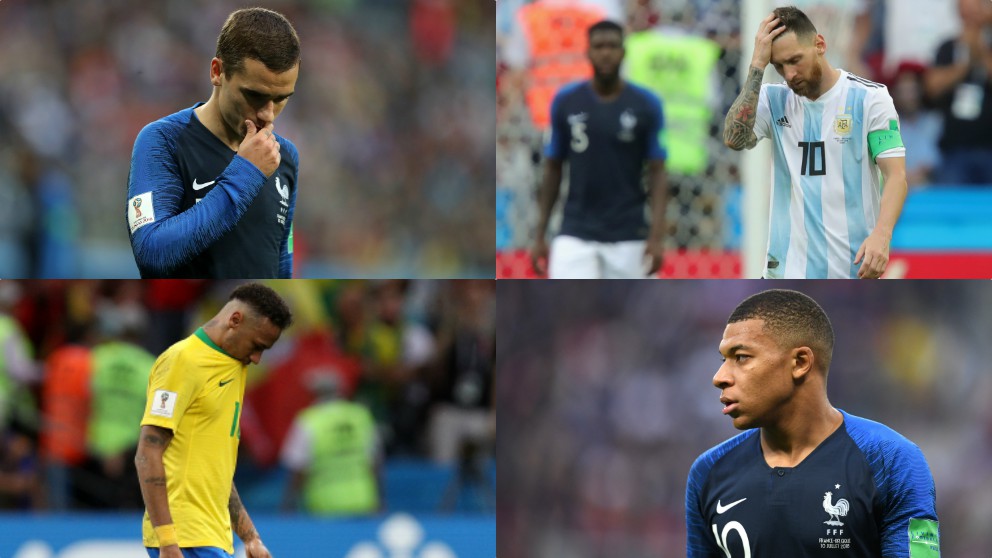 Antoine Griezmann, Leo Messi, Neymar y Mbappé.