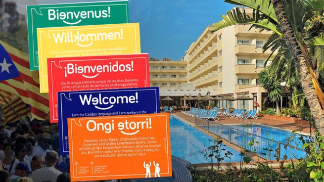 Las tarjetas sobre el catalán que reparte a los turistas el gobierno de Armengol en Baleares