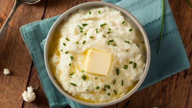 Solomillo con puré de coliflor