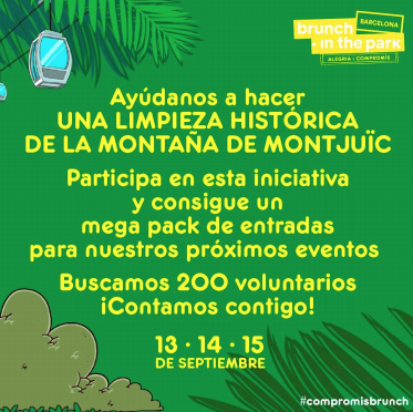 Brunch in The Park y su iniciativa de limpiar la basura de Montjuïc