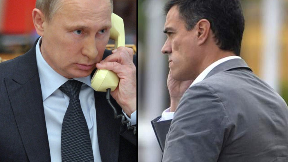 Vladimir Putin y Pedro Sánchez, presidentes de Rusia y España.