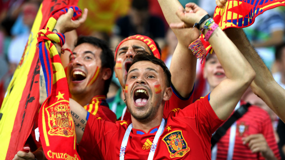 Aficionados españoles durante el Mundial. (Getty)