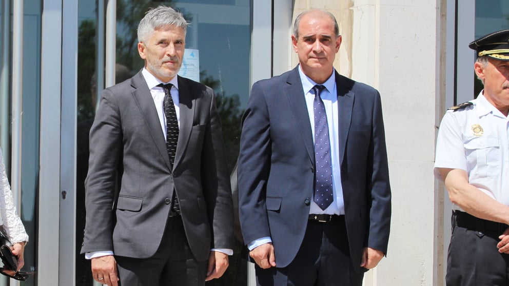 El ministro del Interior, Fernando Grande-Marlaska, y el director de la Policía, Francisco Pardo. (Foto: Ministerio del Interior)