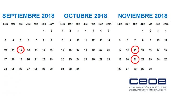 Así es el calendario electoral de la CEOE