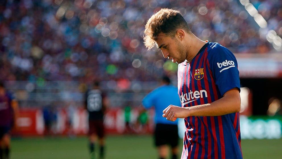 Munir, durante un partido de pretemporada con el Barcelona. (Getty)