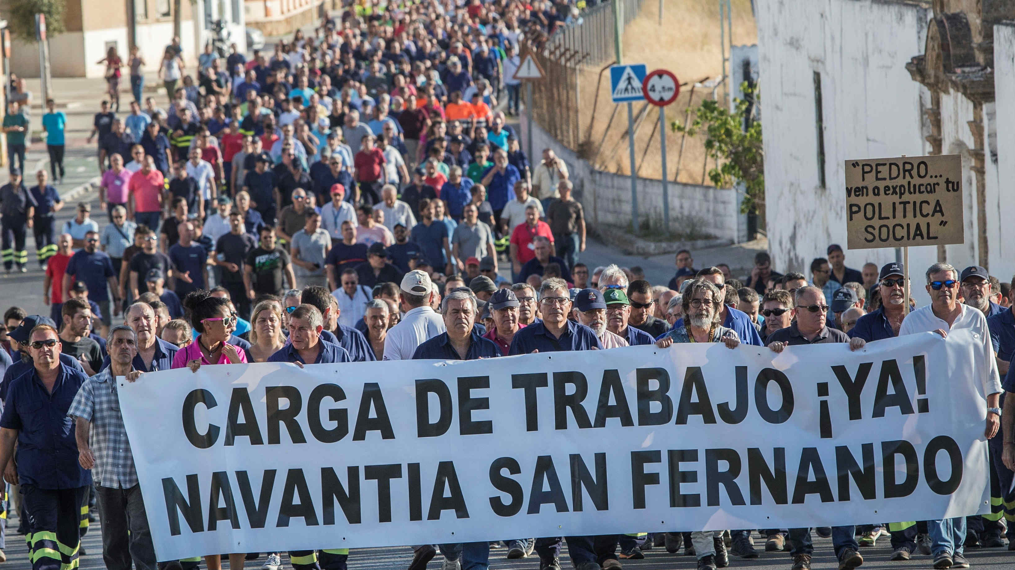 Trabajadores de Navantia en San Fernando (Cádiz)