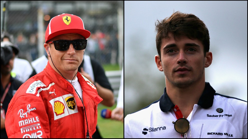 Kimi Raikkonen y Charles Leclerc.