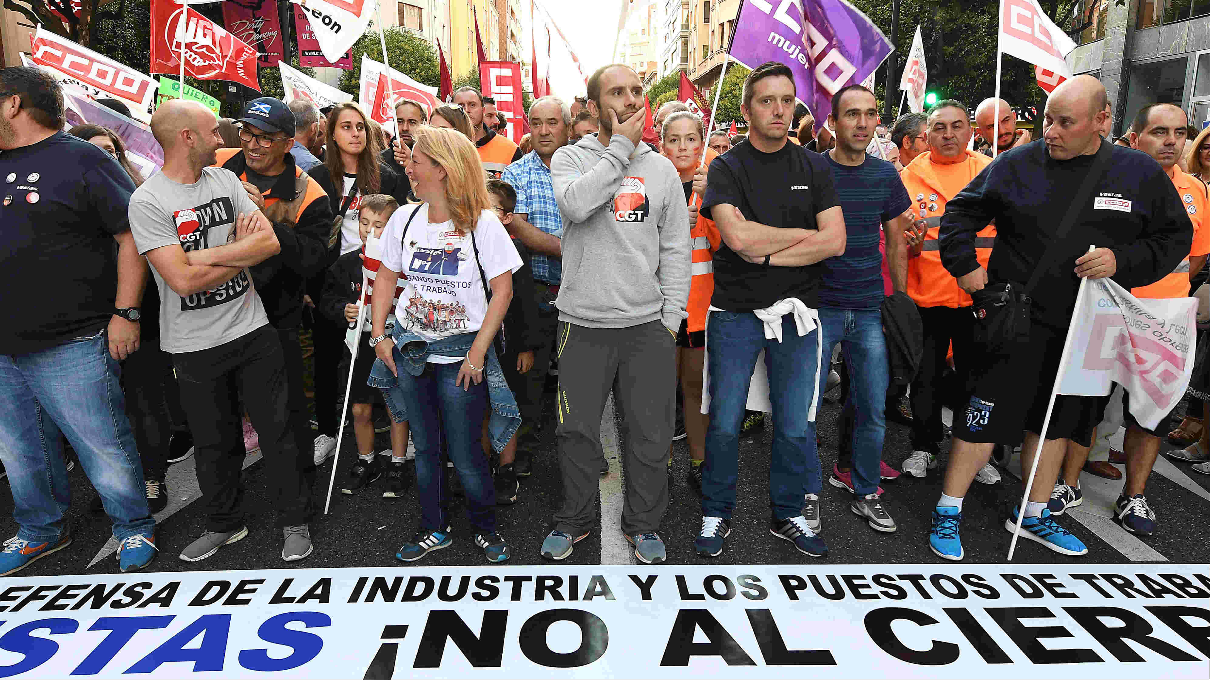 Protesta de trabajadores de Vestas en León
