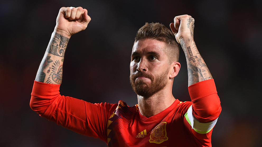 Sergio Ramos celebra la victoria ante Croacia. (Getty)