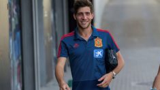 Sergi Roberto, en la concentración de España. (EFE)