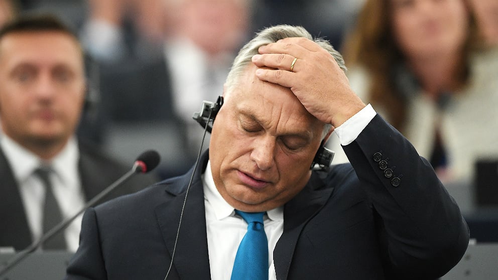 Viktor Orbán, primer ministro de Hungria, ante el Parlamento Europeo. (AFP)