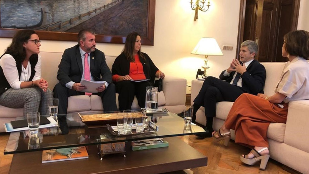 El ministro de Interior, Fernando Grande-Marlaska, reunido con la Asociación de Víctimas del Terrorismo (AVT) hablando sobre el acercamiento de presos de ETA. Foto: Europa Press