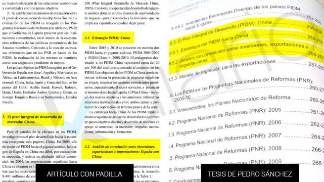 Sánchez trasplantó a su tesis párrafos y conclusiones del trabajo que hizo con un vocal del tribunal