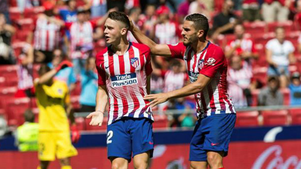 Borja Garcés celebra el gol del empate del Atlético contra el Eibar. (EFE)