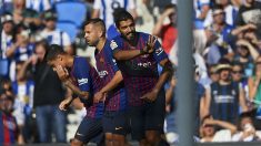 Luis Suárez celebra un gol en Anoeta. (Getty)