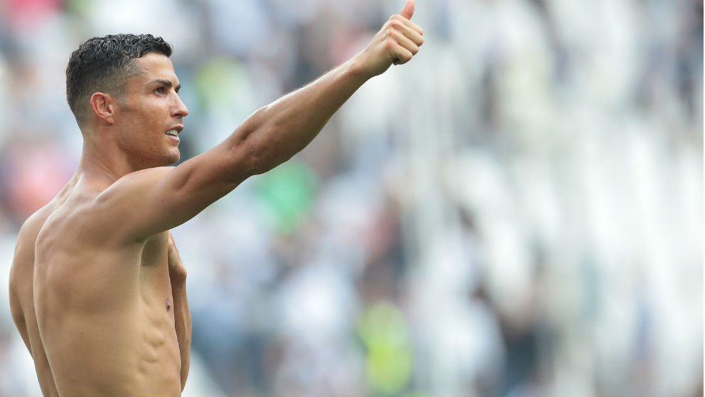 Cristiano Ronaldo celebra un gol. (Getty)