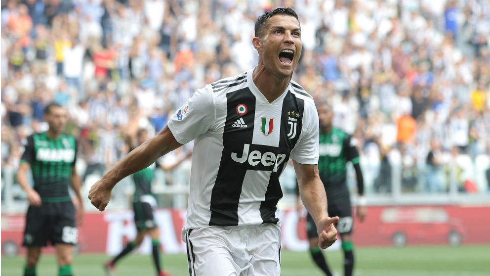 Cristiano Ronaldo celebra un gol con la Juventus. (Getty)