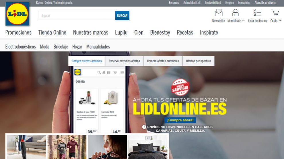 Página web de LIdl (Foto: Lidl)