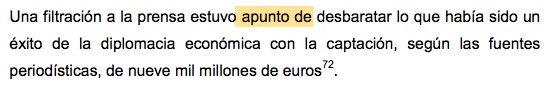 "A punto de" mal escrito en la tesis doctoral de Pedro Sánchez.